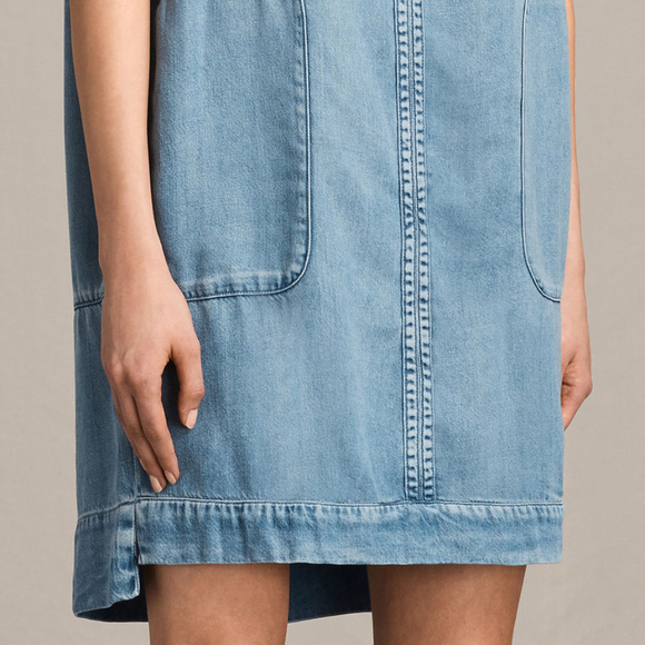 AllSaints Sherri Denim Dress Mid Indigo Blue xss m - Picture 2 of 4